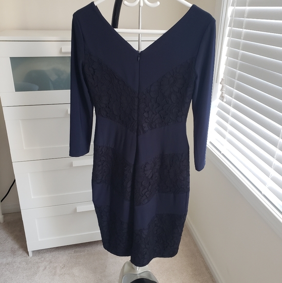 Lauren Ralph Lauren Lace Trim Jersey Dress - Picture 4 of 6
